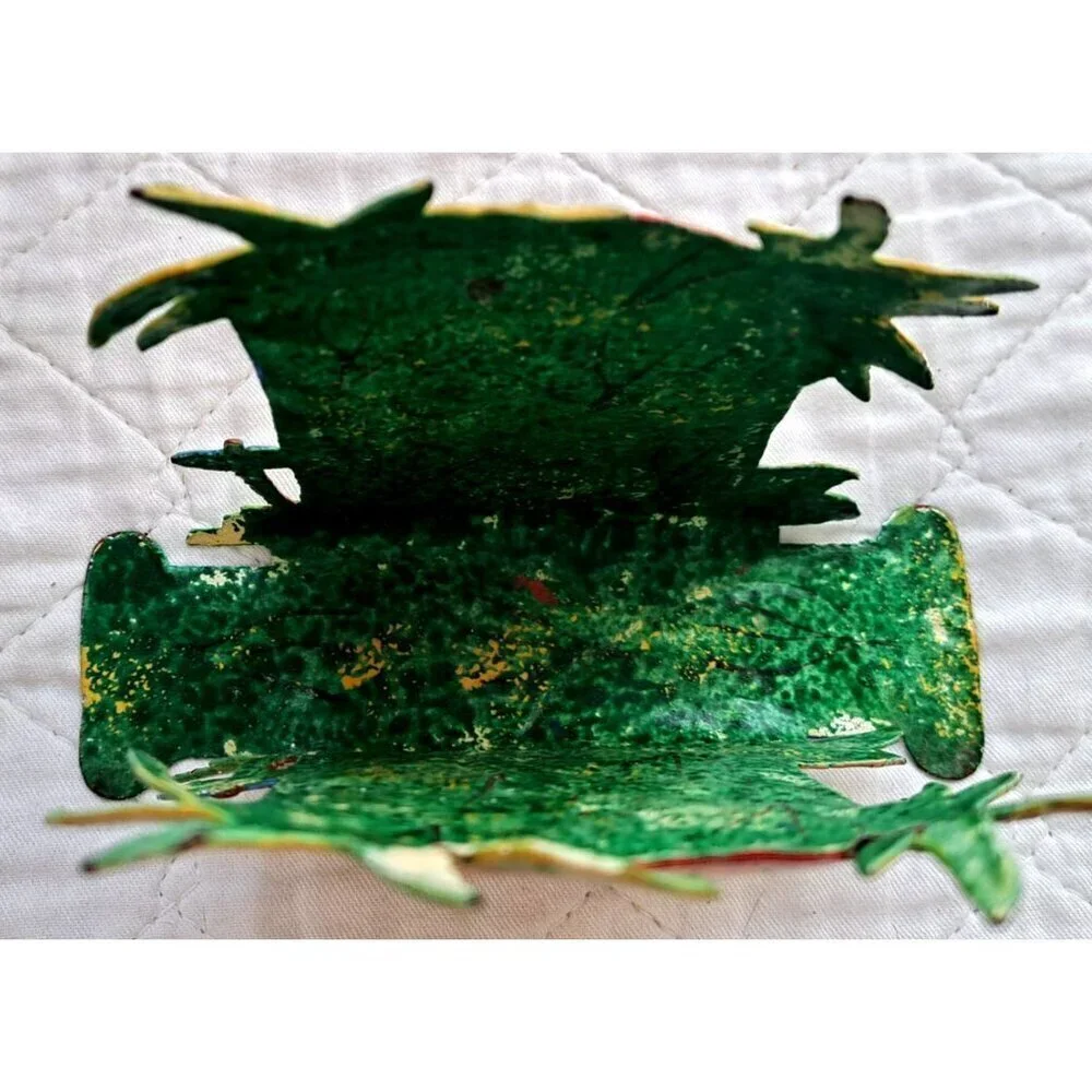 Folkart Boho Metal Napkin Holder Tropical Hand Painted Beach Palm Trees Hotel